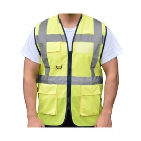 Fileli Premium İkaz Yeleği Sarı