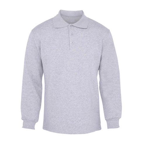 9867-3-GRI-L Polo Yaka 3 İplik Sweatshirt