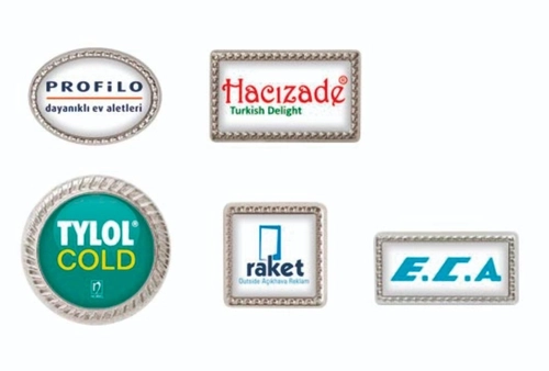 Damla Etiketli Metal Rozetler